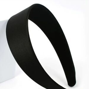 Black Satin Smooth Wide Headband